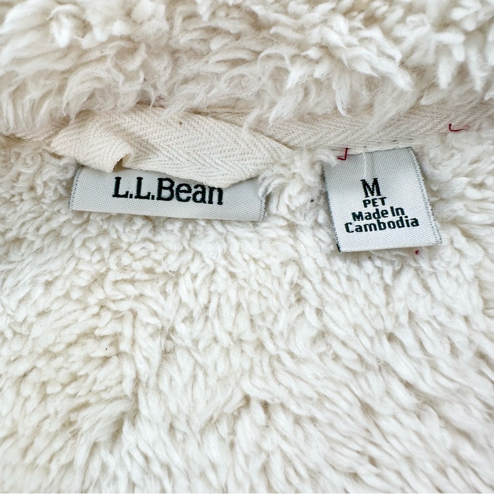 L.L. Bean Women's 1912 Sweatshirt, Sherpa Lined Hoodie, Cranberry Medium Petite - Picture 9 of 16